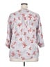 Torrid 100% Rayon Floral Gray 3/4 Sleeve Blouse Size 2X Plus (2) - photo 2