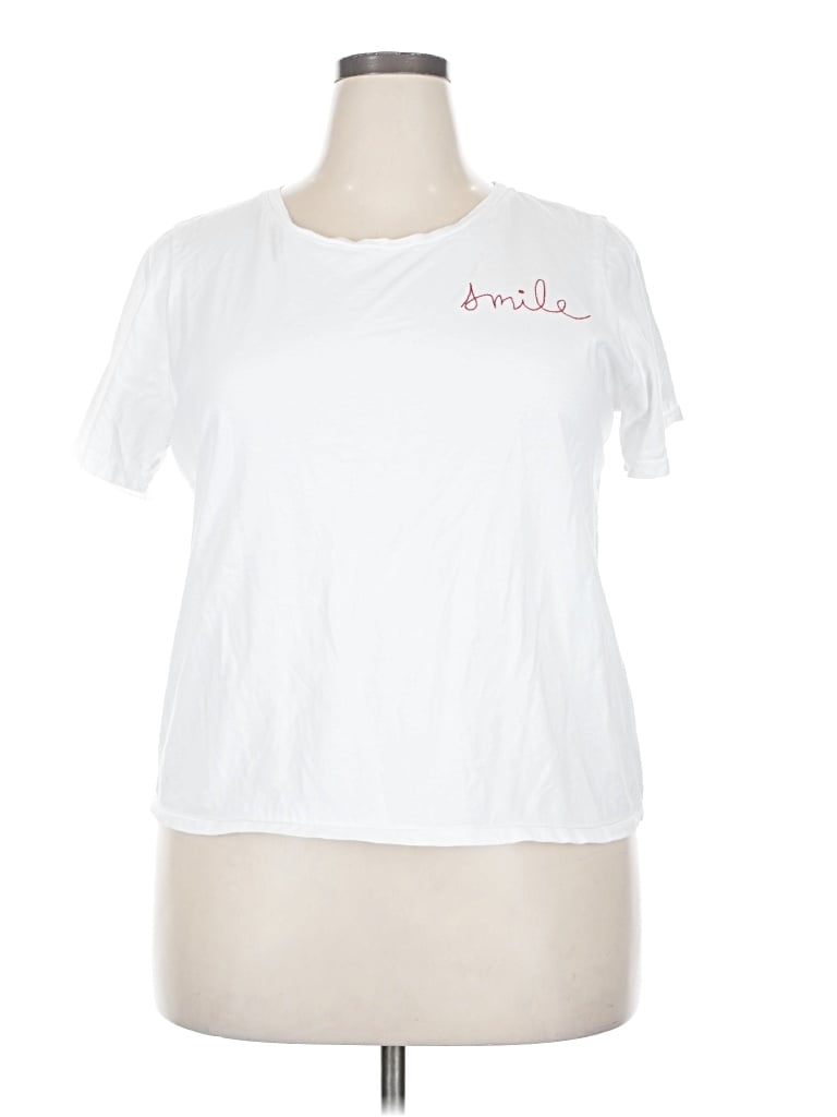 Pre-owned Ella Moss Short Sleeve T-shirt In White