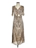 Lush 100% Polyester Animal Print Tan Casual Dress Size S - photo 1