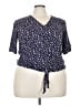 Architect 100% Rayon Blue Short Sleeve Blouse Size 3X - photo 1