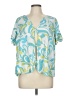 Piyama 100% Rayon Teal Short Sleeve Blouse Size M - photo 1
