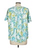 Piyama 100% Rayon Teal Short Sleeve Blouse Size M - photo 2