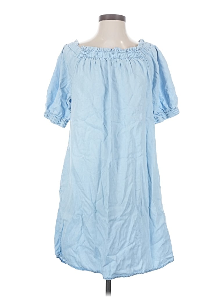 Pre-owned Time And Tru Casual Dress In Blue