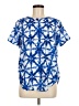 MICHAEL Michael Kors 100% Polyester Blue Short Sleeve Blouse Size M - photo 1