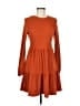 Shein Solid Orange Casual Dress Size 6 - photo 1