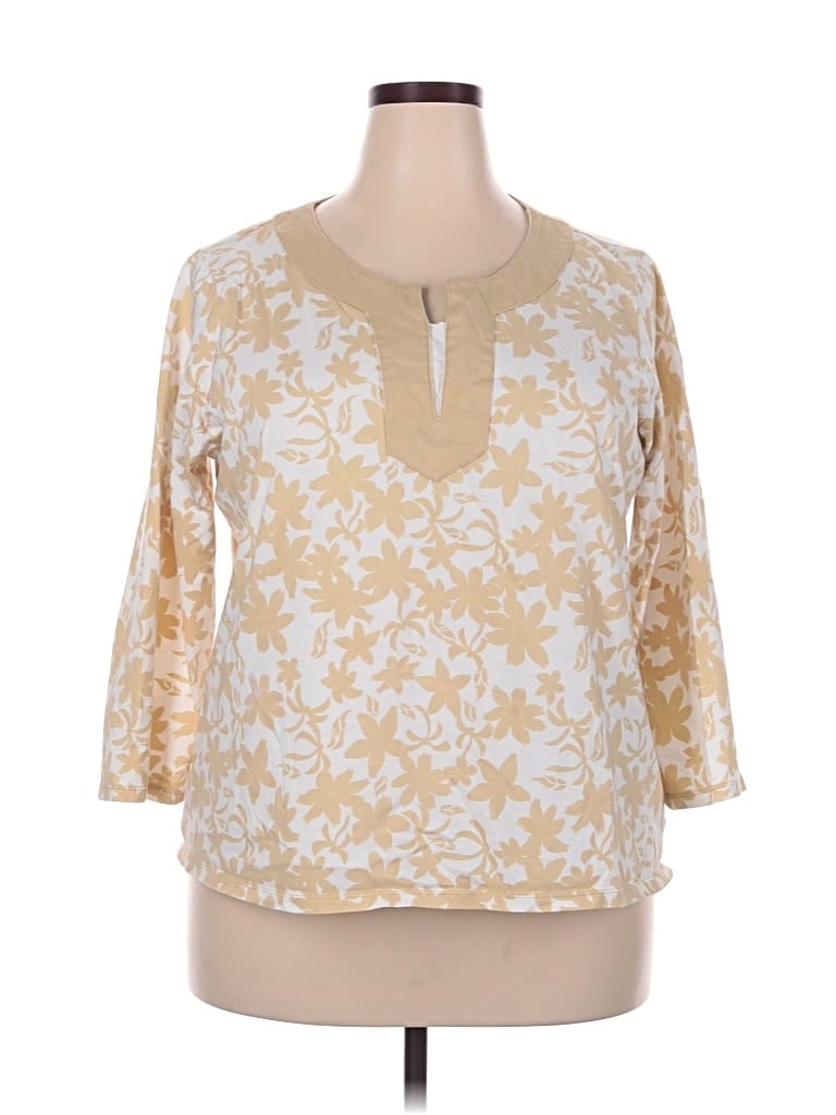 Pre-owned White Stag 3/4 Sleeve T-shirt In Gold