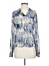 Free People 100% Polyester Print Blue Long Sleeve Blouse Size S - photo 1
