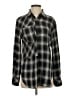 Current/Elliott 100% Rayon Plaid Black Long Sleeve Blouse Size Sm (1) - photo 1
