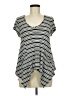 Buttons Black Short Sleeve Top Size M - photo 1