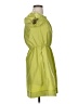 LDT 100% Polyester Solid Green Casual Dress Size 0 - photo 4