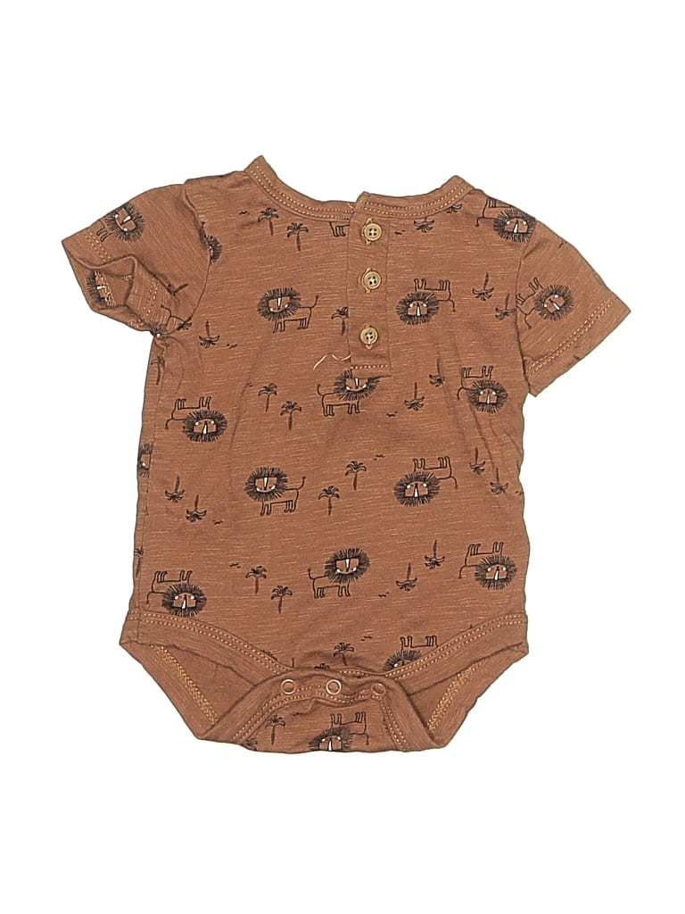 Pre-owned Rene Rofe Babies' Short Sleeve Onesie In Brown