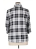 Eden & Olivia Plaid Silver 3/4 Sleeve Blouse Size 1X - photo 2