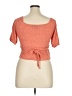 Xtraordinary 100% Rayon Floral Orange Short Sleeve Top Size XL - photo 2