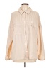 Unbranded 100% Polyester Color Block Tan Long Sleeve Blouse Size L - photo 1