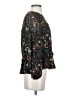 Madewell 100% Polyester Floral Black Long Sleeve Blouse Size XS - photo 4