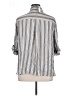 Max Studio 100% Rayon Stripes Silver 3/4 Sleeve Button-Down Shirt Size 1X - photo 2