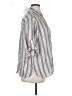 Max Studio 100% Rayon Stripes Silver 3/4 Sleeve Button-Down Shirt Size 1X - photo 4