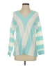Unbranded 100% Acrylic Color Block Teal Pullover Sweater Size XS - photo 1
