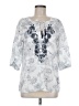 Malvin 100% Linen White 3/4 Sleeve Blouse Size M - photo 1