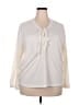 Torrid Ivory Long Sleeve Blouse Size 2X Plus (2) - photo 1