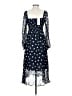 Amour Vert 100% Viscose Stars Blue Cocktail Dress Size S - photo 2