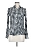 SO 100% Rayon Checkered-gingham Black Long Sleeve Button-Down Shirt Size M - photo 1