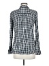 SO 100% Rayon Checkered-gingham Black Long Sleeve Button-Down Shirt Size M - photo 2