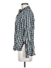 SO 100% Rayon Checkered-gingham Black Long Sleeve Button-Down Shirt Size M - photo 5