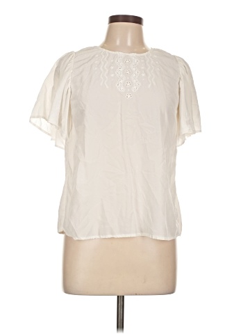 Sézane Short Sleeve Silk Top (view 1)