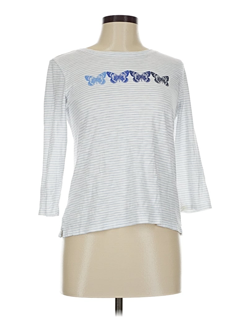 Pre-owned Talbots Outlet 3/4 Sleeve T-shirt In White