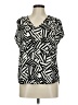 Renee C. Black Short Sleeve Blouse Size M - photo 1