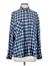 BDG Checkered-gingham Blue Long Sleeve Button-Down Shirt Size S - photo 1