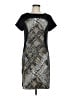 AGB 100% Polyester Graphic Color Block Black Casual Dress Size 8 - photo 1