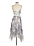 Badgley Mischka 100% Polyester Paisley Silver Cocktail Dress Size 6 - photo 2