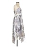 Badgley Mischka 100% Polyester Paisley Silver Cocktail Dress Size 6 - photo 4
