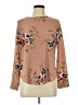 Shein Floral Tan Long Sleeve Blouse Size L - photo 1