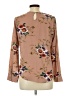 Shein Floral Tan Long Sleeve Blouse Size L - photo 2