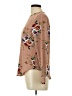 Shein Floral Tan Long Sleeve Blouse Size L - photo 5