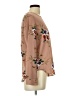 Shein Floral Tan Long Sleeve Blouse Size L - photo 4