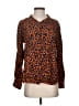 Sanctuary 100% Rayon Animal Print Orange Long Sleeve Blouse Size S - photo 1