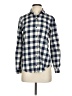 Zara Basic Checkered-gingham Blue Long Sleeve Button-Down Shirt Size S - photo 1