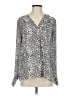 Banana Republic Animal Print Silver Long Sleeve Blouse Size S - photo 1