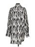 Glam 100% Polyester Animal Print Silver Long Sleeve Blouse Size S - photo 2