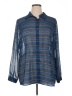 CAbi 100% Polyester Stripes Blue Long Sleeve Blouse Size XL - photo 1