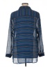CAbi 100% Polyester Stripes Blue Long Sleeve Blouse Size XL - photo 2