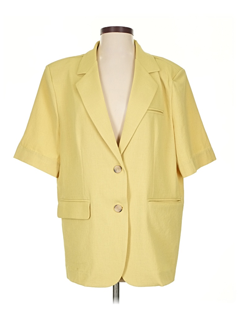 Pre-owned Assorted Brands Blazer Jacket In Yellow