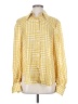 Petersyn 100% Polyester Checkered-gingham Yellow Long Sleeve Blouse Size XS - photo 1
