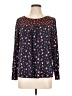 Boden Black Blue Long Sleeve Blouse Size 10 - photo 1