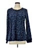 Nautica Polka Dots Blue Long Sleeve Blouse Size L - photo 1