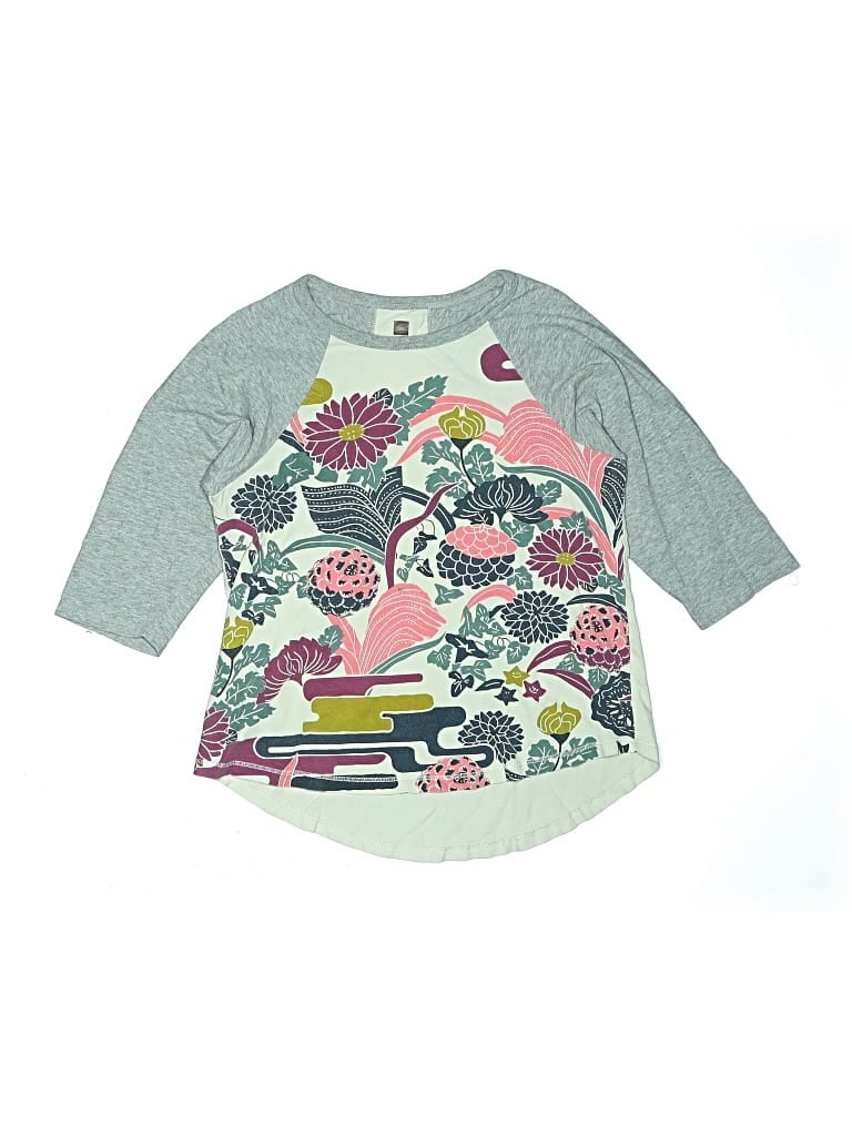 Pre-owned Tea Kids' 3/4 Sleeve T-shirt In Gray